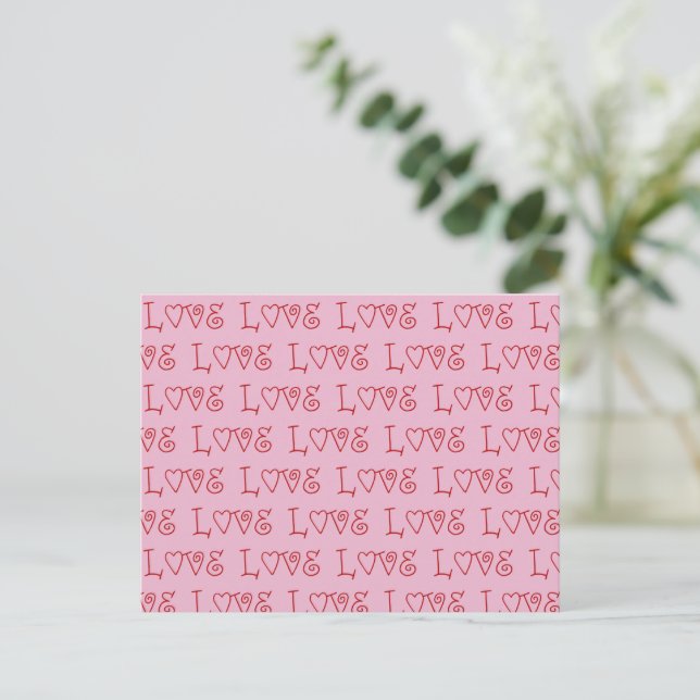 Rote Liebe Feiertagspostkarte (Stehend Vorderseite)