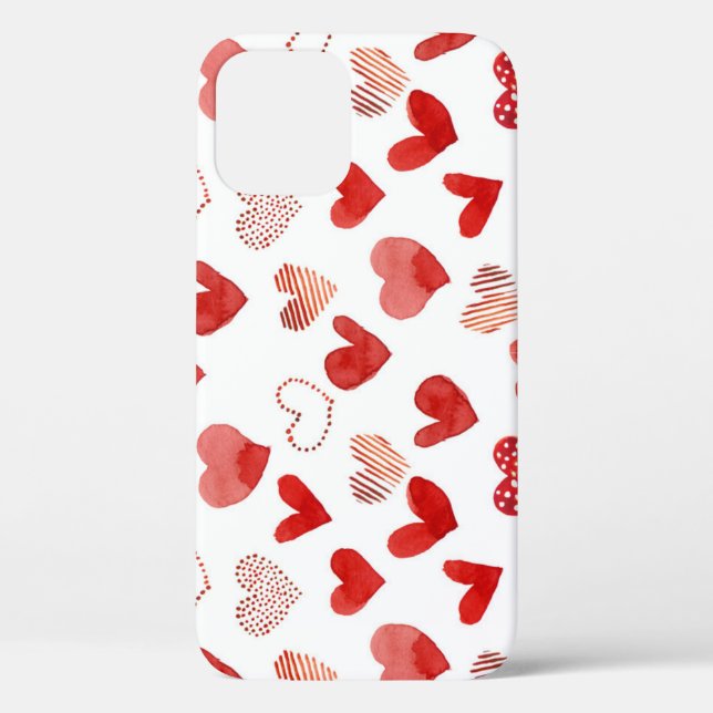 Rote Liebe Herz, Aquarellmuster. Case-Mate iPhone Hülle (Rückseite)