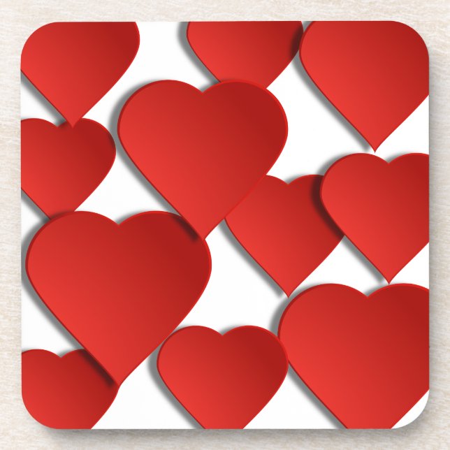 Rote Liebe Herz Untersetzer (Vorderseite)