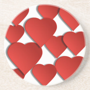 Rote Liebe Herz Untersetzer