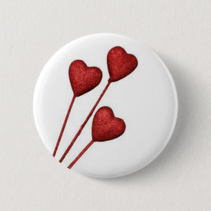 Rote Liebe hört auf Stöcken Button