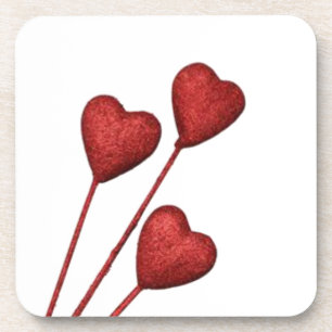 Rote Liebe hört auf Stöcken Untersetzer