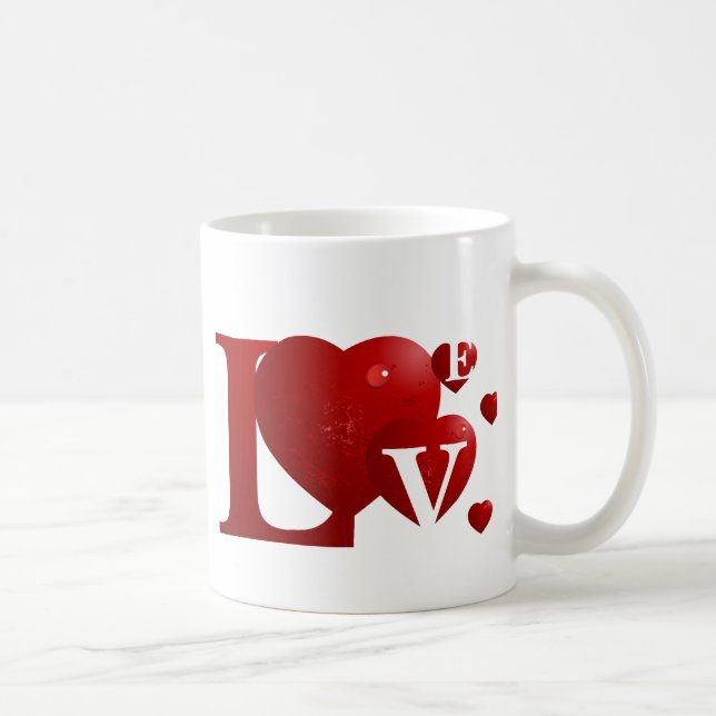 Rote LIEBE Kaffeetasse (Rechts)
