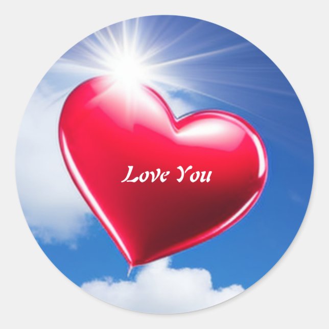Rote Liebe Klassischer Rundsticker Runder Aufkleber (Vorderseite)