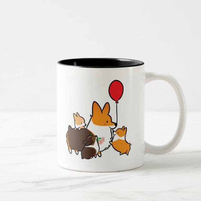 Rote Liebe-Mama-Tasse | CorgiThings des Tri Zweifarbige Tasse (Rechts)