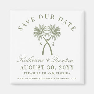 Rote Liebe mit Knotted Palm Trees - das Datum spei Magnet
