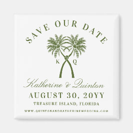 Rote Liebe mit Knotted Palm Trees - das Datum spei Magnet