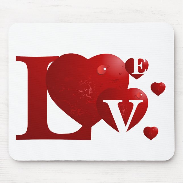 Rote LIEBE Mousepad (Vorne)