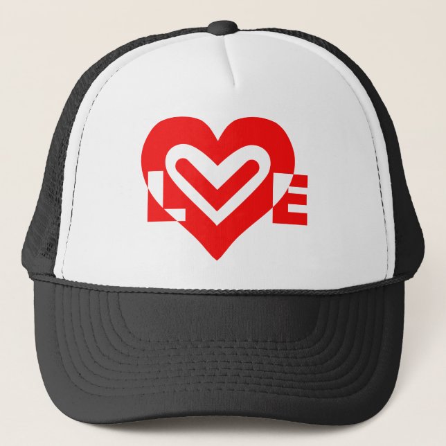 Rote Liebe Truckerkappe (Vorderseite)