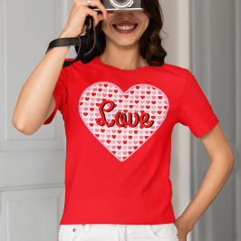 Rote Liebe Valentine Herzenslust auf rosa und rote T-Shirt