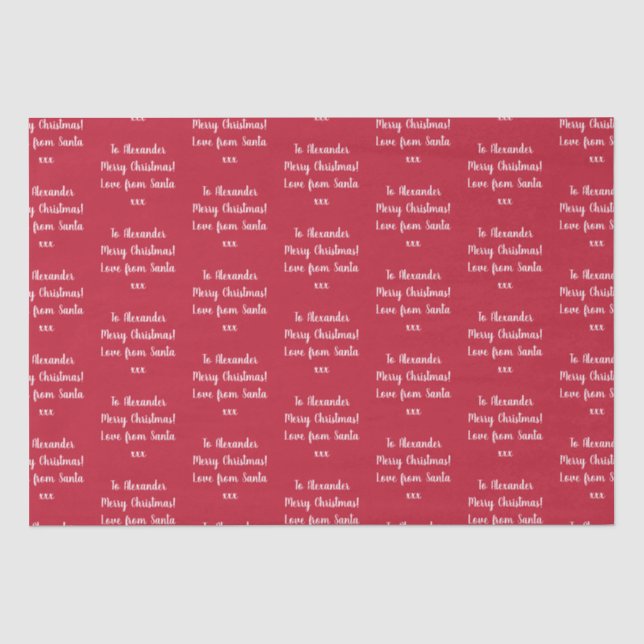 Rote Liebe vom Weihnachtsfest Personalisiert Seidenpapier (Vorderseite)