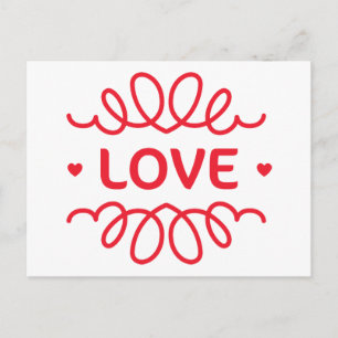 Rote Liebe zu dir, ich denke an dich, vermisse dei Postkarte
