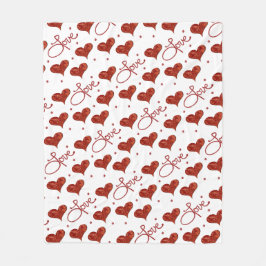 Rote Liebesdecke Fleecedecke