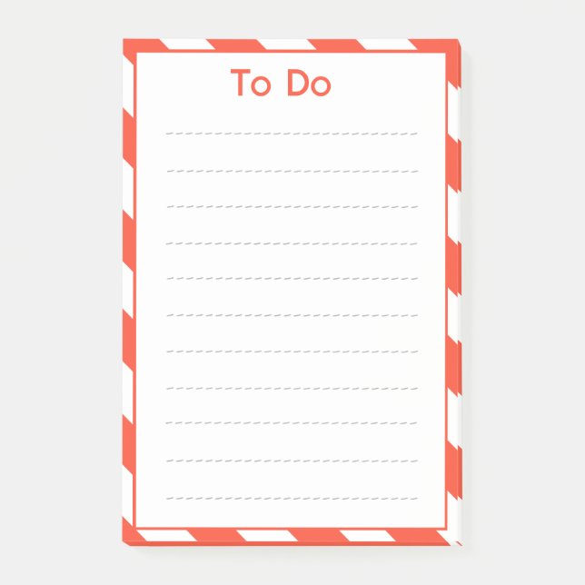 Rote Liegestuhlstreifen Post-it Klebezettel (Vorderseite)