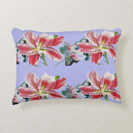 Rote Lilac Mauve Lilies Blumendekor Kissen