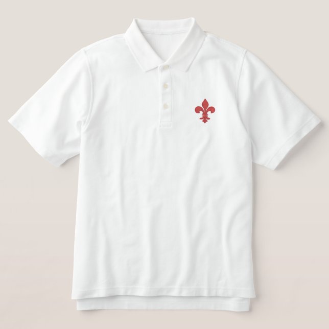 Rote Lilie besticktes Shirt (Design Vorderseite)