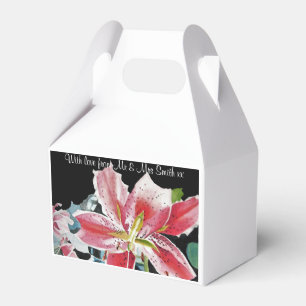 Rote Lilien-Blumen Hochzeitstorte Geschenkboxen Geschenkschachtel