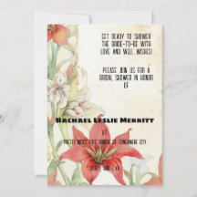 Rote Lilien Ephemera Brautparty