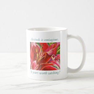 Rote Lilien-Haltungs-Ermutigungs-Tasse Kaffeetasse