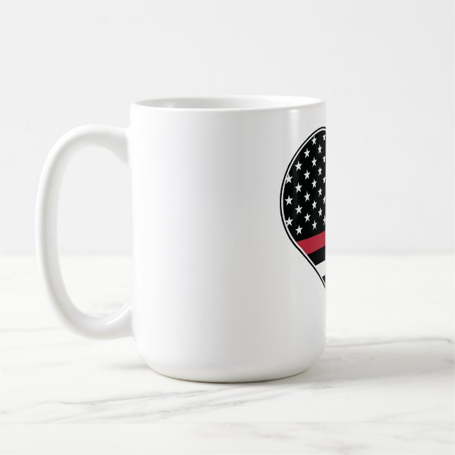 Rote Linie Flagge Herz Kaffeetasse (Links)