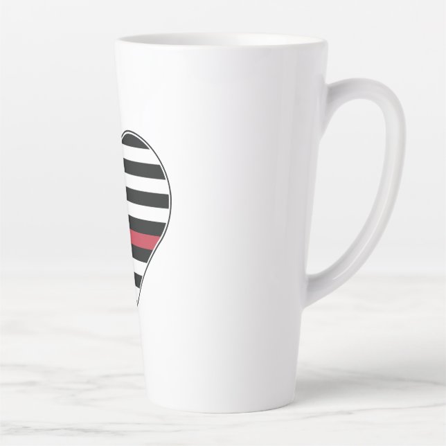 Rote Linie Flagge Herz Milchtasse (Rechts)