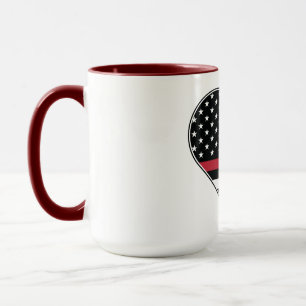 Rote Linie Flagge Herz Tasse