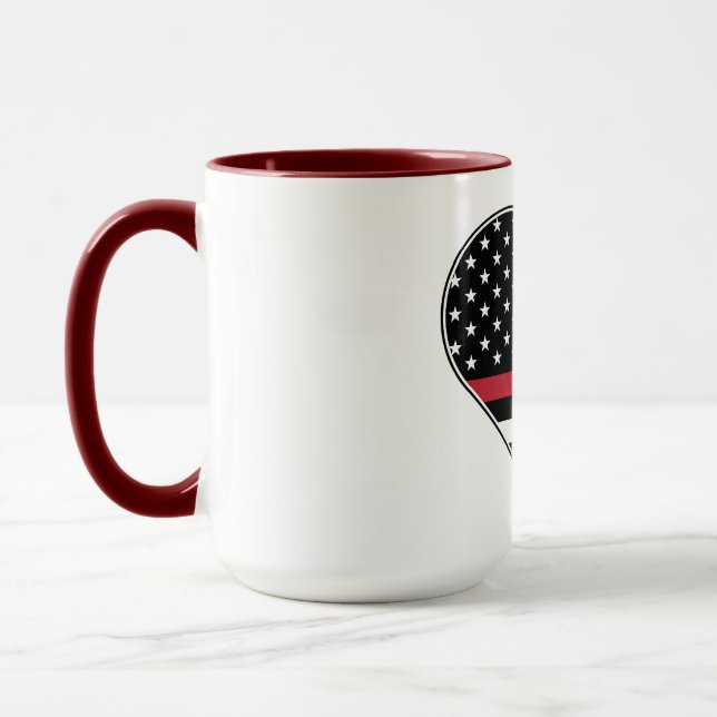 Rote Linie Flagge Herz Tasse (Links)
