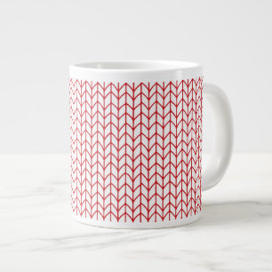 ROTE LINIE GESTRICKT Große weiße Tasse