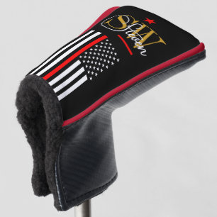 Rote Linie und Mit Monogramm Name / Moderne Unters Golf Headcover