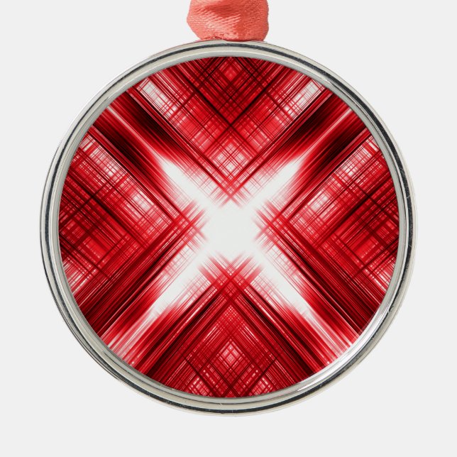 Rote Linien Ornament Aus Metall (Vorne)