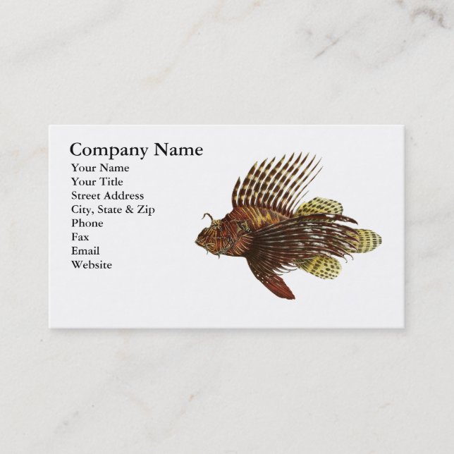 Rote Lionfish-Visitenkarte Visitenkarte (Vorderseite)