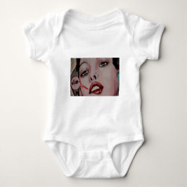 Rote Lippen Baby Strampler