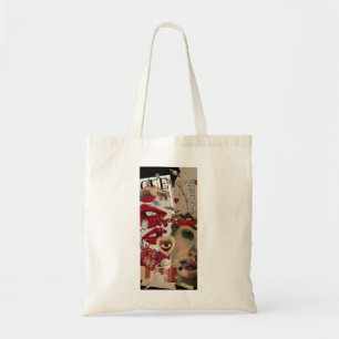 Rote Lippen Collage Feste Pop-Art-Tasche Tragetasche