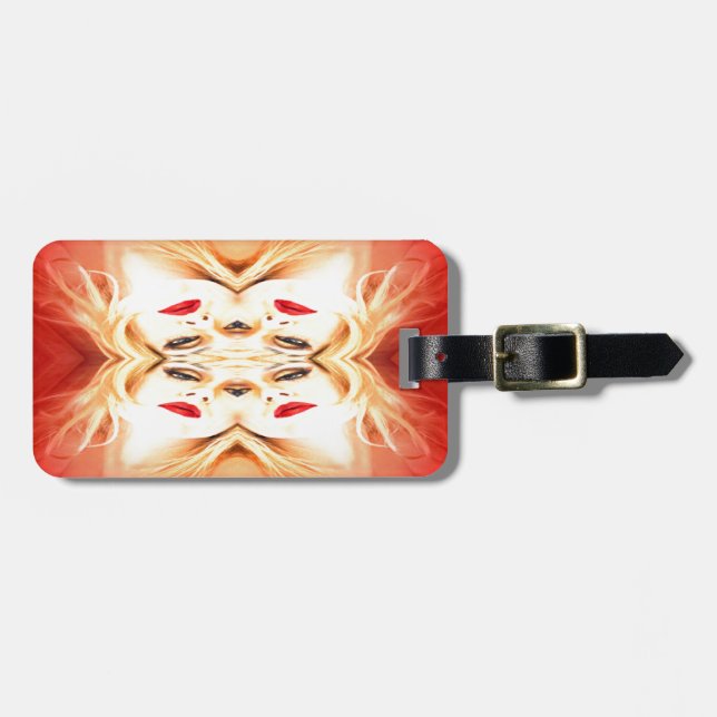 Rote Lippen Gepäckanhänger (Vorderseite horizontal)