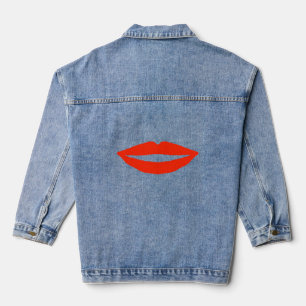 Rote Lippen Jeansjacke