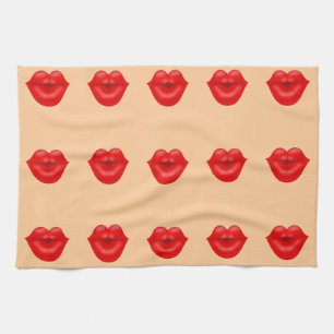 Rote Lippen Küchentuch