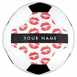 Rote Lippen, Kuss, Lipstick, Ihr Name, Personalisi Fußball