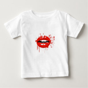 Rote Lippen küssen Beauty-Mode-Make-up Baby T-shirt