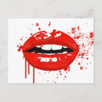 Rote Lippen küssen Beauty-Mode-Make-up