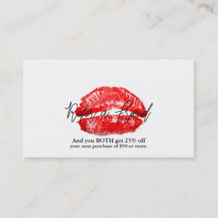 Rote Lippen küssen Make-up-Schönheit Glamour Freun Empfehlungskarte