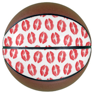 Rote Lippen, Lippenmuster, Roter Lippenstift, Kuss Basketball