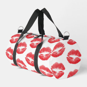 Rote Lippen, Lippenmuster, Roter Lippenstift, Kuss Duffle Bag