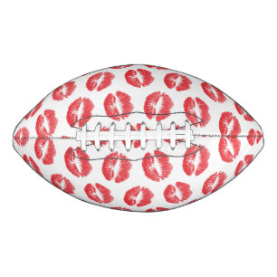 Rote Lippen, Lippenmuster, Roter Lippenstift, Kuss Football