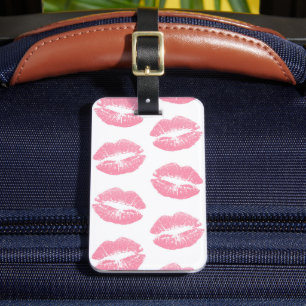 Rote Lippen, Lippenmuster, roter Lippenstift, Kuss Gepäckanhänger