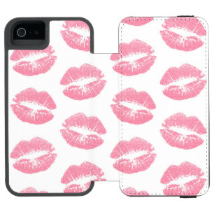 Rote Lippen, Lippenmuster, roter Lippenstift, Kuss Incipio Watson™ iPhone 5 Geldbörsen Hülle