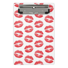Rote Lippen, Lippenmuster, Roter Lippenstift, Kuss Mini Klemmbrett
