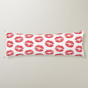 Rote Lippen, Lippenmuster, roter Lippenstift, Kuss Seitenschläferkissen