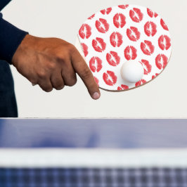 Rote Lippen, Lippenmuster, Roter Lippenstift, Kuss Tischtennis Schläger
