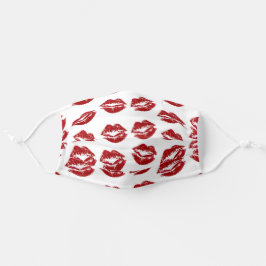 Rote Lippen Lippenstift Markierung Mund-Nasen-Maske Aus Stoff