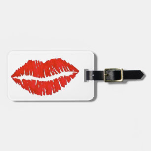 Rote Lippen Lipstick Kiss Personalisiert Fashionis Gepäckanhänger